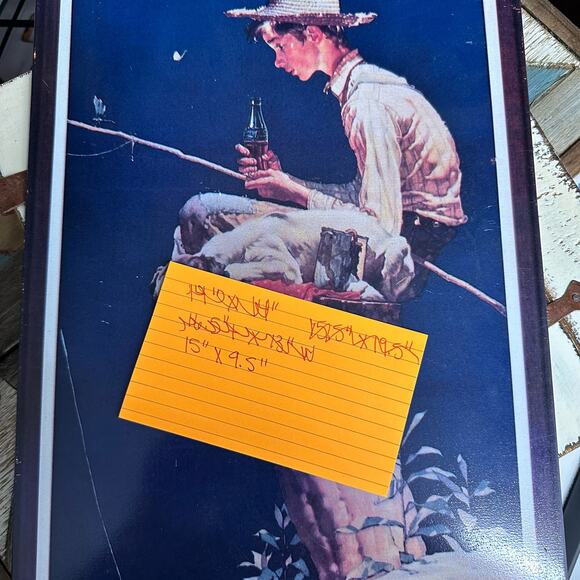 The Coca Cola Co. Coke Metal Sign Rockwell Norman 15" x 9.5" 1989 US Collectible - Picture 6 of 6